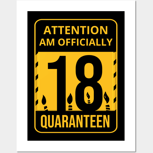 18th Birthday Officially a Quaranteen teenager 18 Years Old Wall Art by heidiki.png